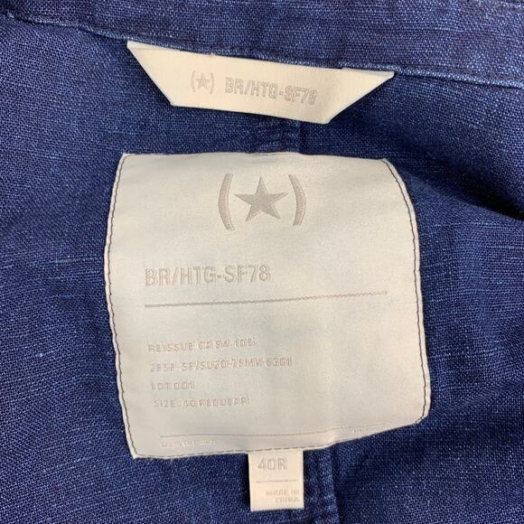 BANANA REPUBLIC Size 40 Indigo Buttoned Notch Lapel Jacket - Picture 6 of 6